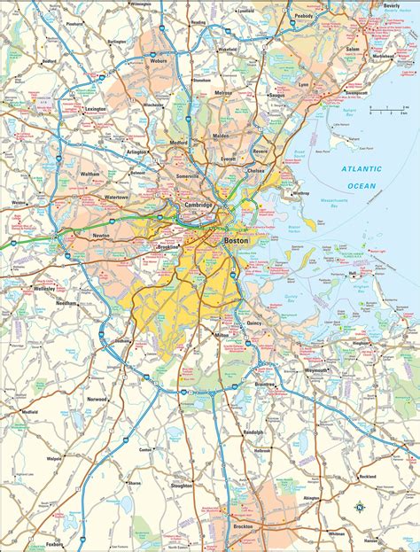 Boston Map - Guide to Boston, Massachusetts