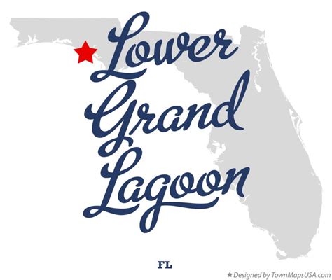 Map of Lower Grand Lagoon, FL, Florida