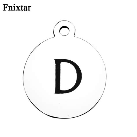 Fnixtar 316L Stainless Steel Small Alphabet Charms For Women Jewelry Making DIY Mini Metal ...