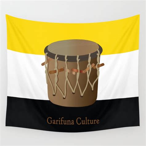 Garifuna Culture - Flag and Drum Wall Tapestry by afrolatinpublishing ...