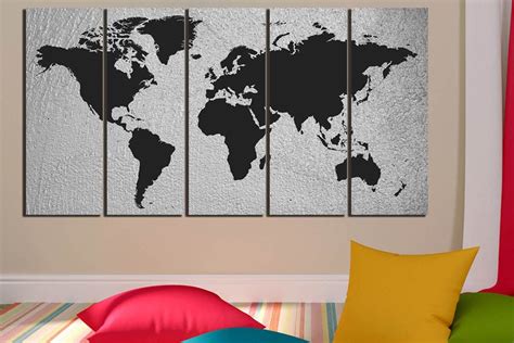 World Map Canvas World Map Print Map Wall Art Nursery Map | Etsy