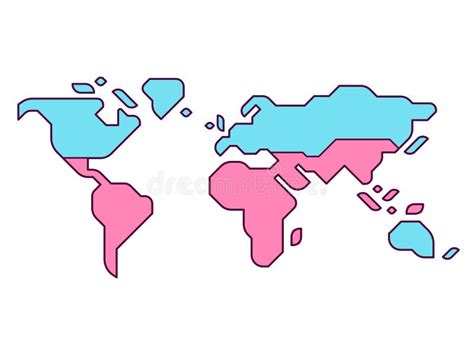 Global North and Global South Map Stock Vector - Illustration of abstract, international: 221130562