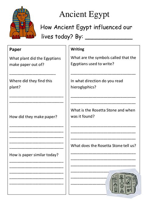 Ancient egypt worksheet