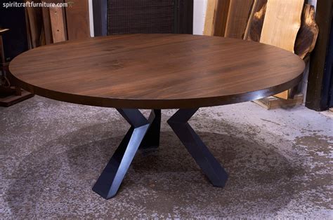 Round Walnut dining table w/ steel legs custom made to order | Etsy in 2021 | Dining table ...