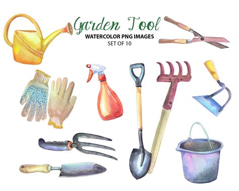 Garden Tools Illustrations Tools Clipart Gardening Clip - Etsy