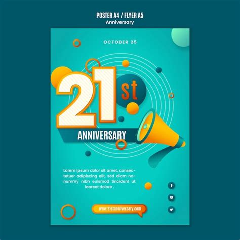 Free PSD | Happy anniversary poster template