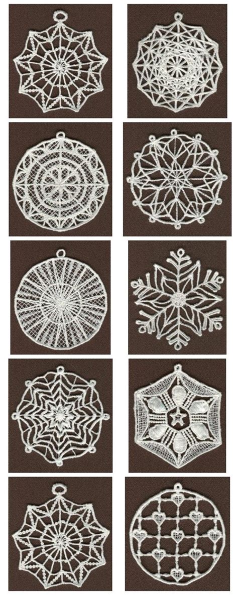 FSL Ornaments - DesignsBySiCK.com - 10 Free Standing Lace DesignsOrnament Christmas and Snowfl ...