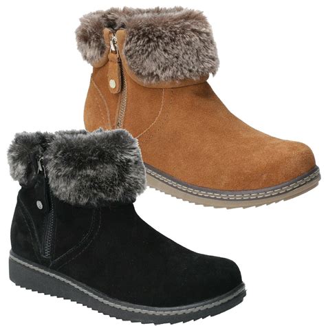 Womens Hush Puppies Penny Casual Smart Warm Zip-Up Ankle Boots Sizes 4 ...