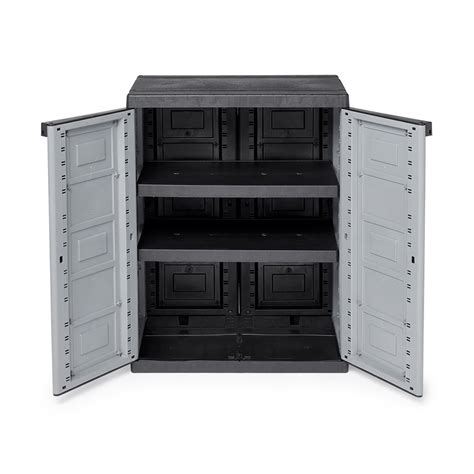 Contico 2 Shelf Plastic Garage Home Storage Organizer Base Utility ...