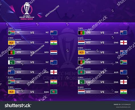 Fixtures Released Icc Mens Cricket World Stock Vector (Royalty Free) 2373394029 | Shutterstock