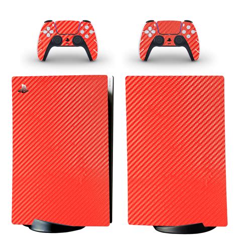 Carbon Fiber Red Pattern Skin Sticker Decal For PS5 Digital Edition ...