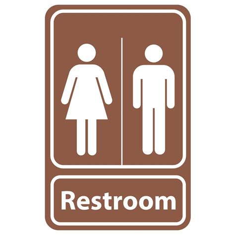 5.5 in. x 8.5 in. Plastic Brown Men Women Restroom Sign-PSE-0057 - The Home Depot