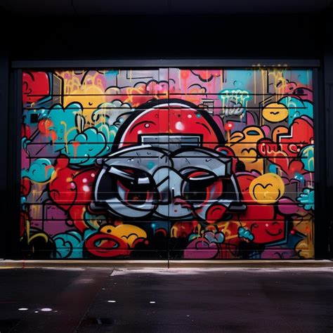 Premium AI Image | a graffiti wall with a cartoon character on it