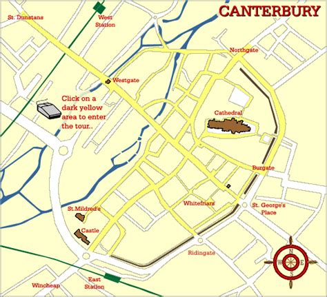 The Canterbury Tour Map