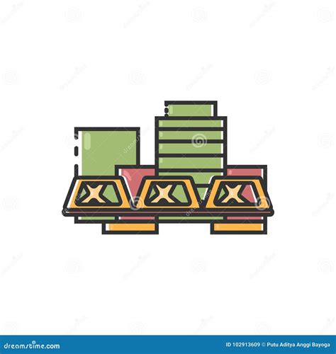 Flat Color Grand Rapids Icon Stock Vector - Illustration of icon ...