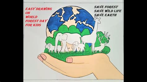 Save Forest Drawing For Kids