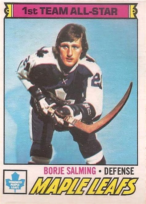 #140 Borje Salming 1st Team All-Star Toronto Maple Leafs Hockey Cards ...