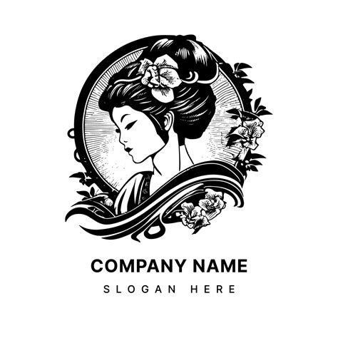 japonés geisha logo es un tradicional símbolo de belleza, elegancia, y ...