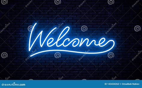 Neon Inscription Welcome for Signboard Stock Vector - Illustration of billboard, calligraphy ...