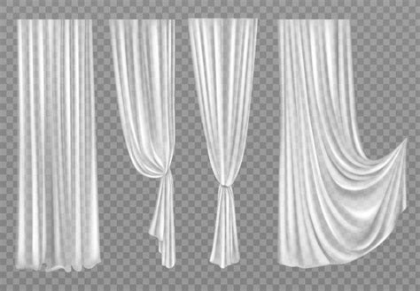 Free Vector | White curtains isolated on transparent | Curtains vector, Illustration wall, White ...