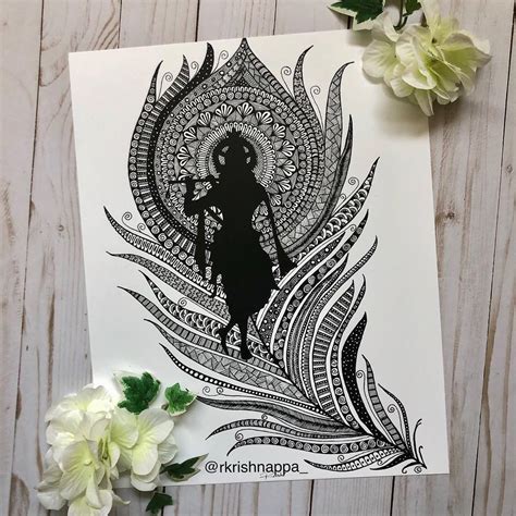 Rashmi Krishnappa on Instagram: “Silhouette of Lord Krishna playing his flute . Krishna’s flute ...