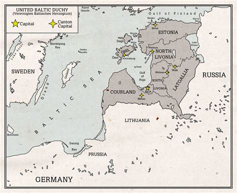 United Baltic Duchy map – Never Was