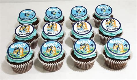 Bluey the dog edible image birthday custom cupcakes Dog Cupcakes ...