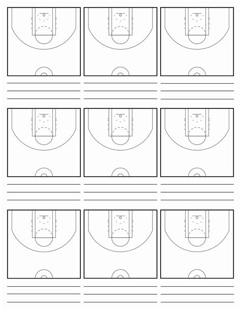 Printable Diagram Of Basketball Court