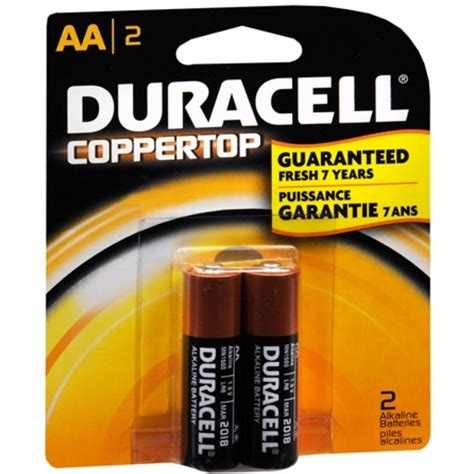 Duracell Coppertop AA Alkaline Batteries 1.5 Volt 2 Each (Pack of 2 ...