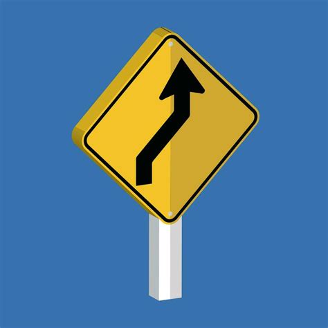 Curved right Traffic Road Sign 3d shape vector illustration 34212134 ...