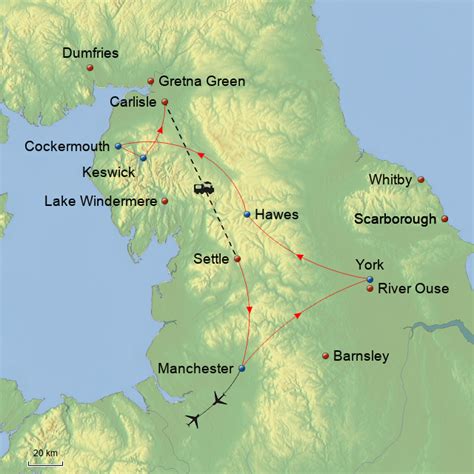 Map Of Yorkshire Dales And Lake District