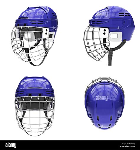 Set of Classic Ice Hockey Helmets Stock Photo - Alamy