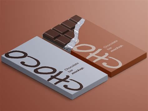 Premium PSD | Mockup of chocolate bar packaging isolated