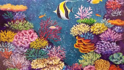 Acrylic painting, coral underwater, unique piece - craibas.al.gov.br