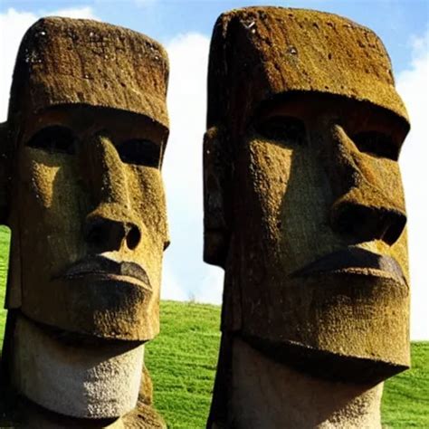 Easter island head statue of a giga Chad with face | Stable Diffusion