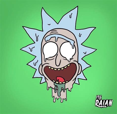 Rick and Morty x Melting Rick | Rick and morty drawing, Mini canvas art, Hippie painting