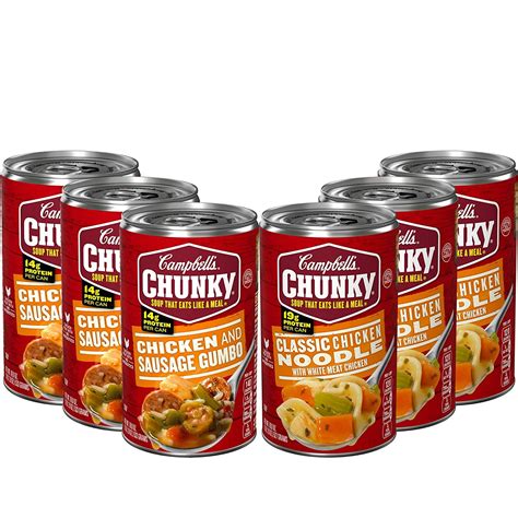 Campbell's Chunky Variety Pack, Chicken and Sausage Gumbo, Classic ...