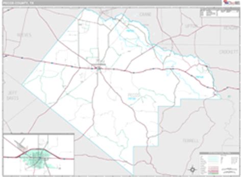 Pecos County, TX Wall Map Premium Style by MarketMAPS