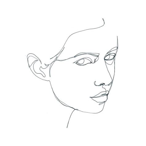 One Line Drawing, Face, Girl | Face line drawing, Line art drawings