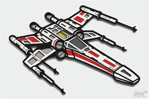 X-Wing Starfighter Layered Design for cutting - LaserCraftum