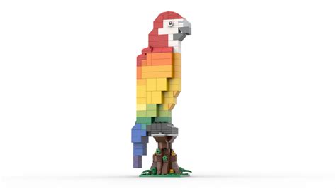 LEGO MOC 11021 Rainbow parrot by Lenarex | Rebrickable - Build with LEGO