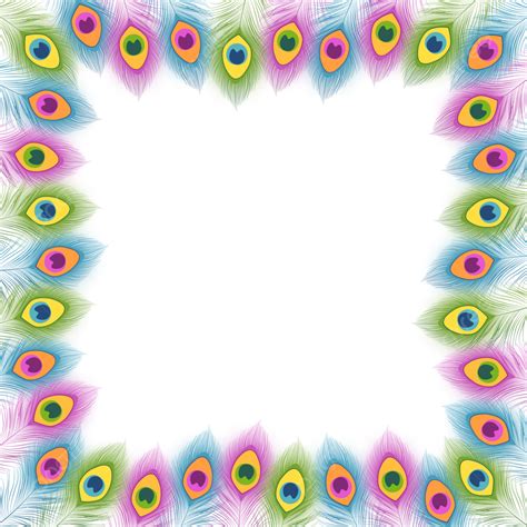 Border Colourful Peacock Feathers, Border, Peacock Feather, Peacock PNG Transparent Clipart ...