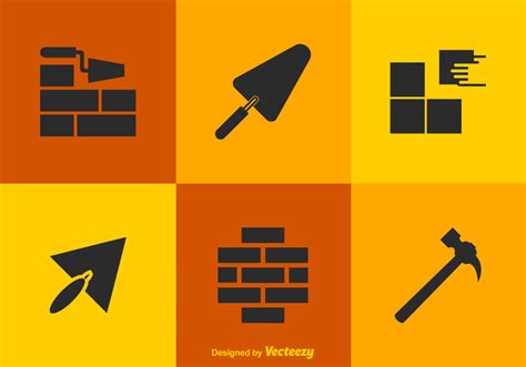 Free Vector Bricklayer Tools Icons 117100 Vector Art at Vecteezy