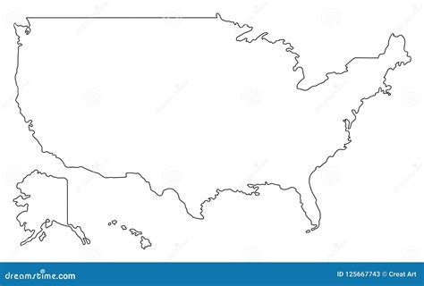 United States of America Map Outline Vector Illustartion.USA Map Stock Vector - Illustration of ...