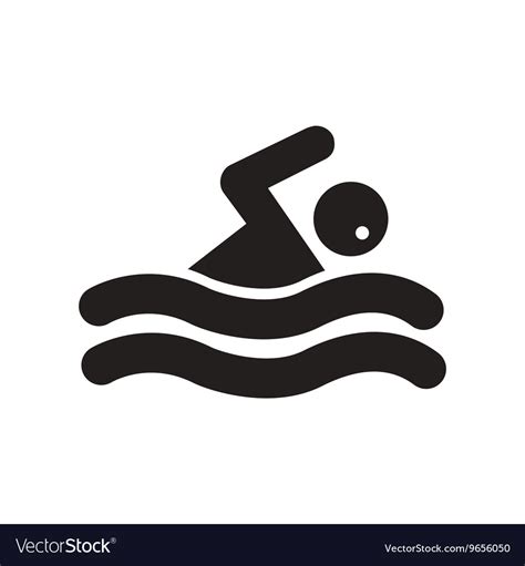 Flat icon in black and white style man swimmer Vector Image