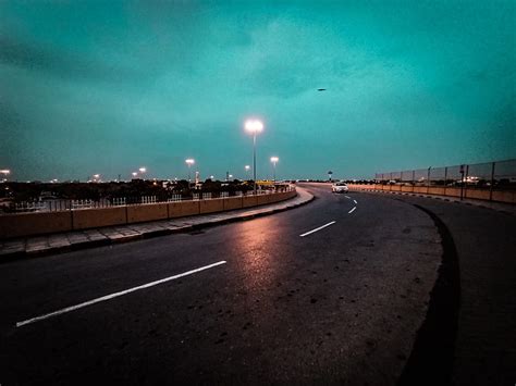 Blue Road, aesthetic, beautiful scenery, dark, landscape, long drive, night, HD wallpaper | Peakpx