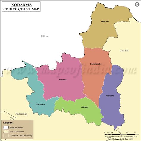 Kodarma Tehsil Map