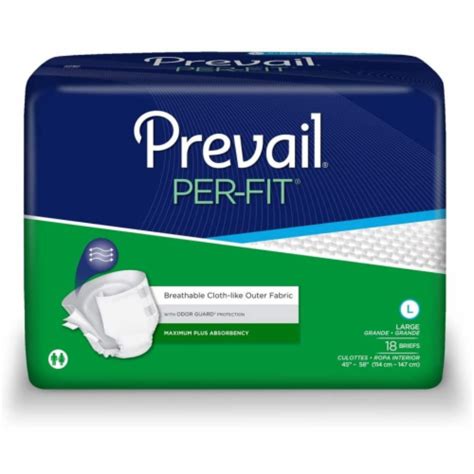 Prevail Per-Fit Maximum Plus Incontinence Brief L Breathable, PF-013/1, Maximum, 72 Ct, 72 ct ...