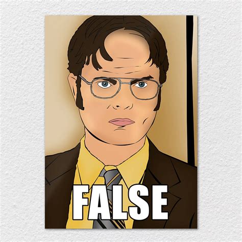 Dwight False - Meme Metal Wall Art - TrophySmack