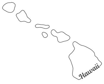 Hawaii – Map Outline, Printable State, Shape, Stencil, Pattern – DIY ...